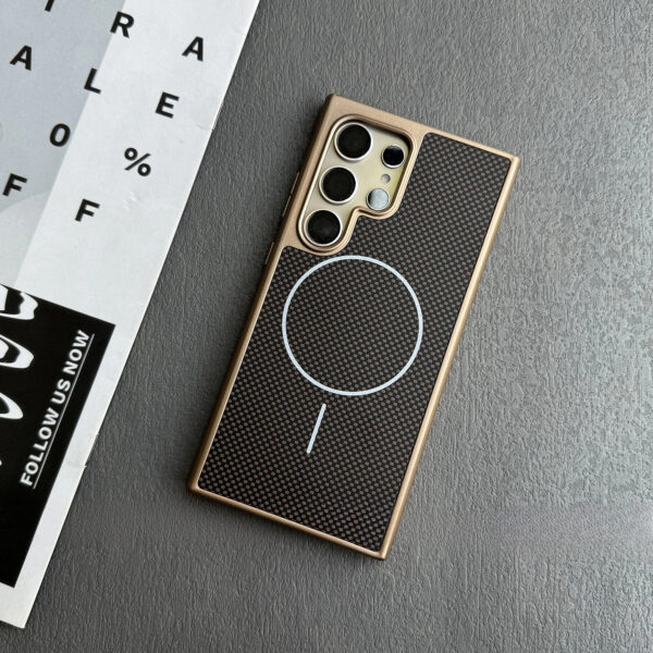 Luxury Carbon Fiber Magnetic Magsafe Wireless Charging Plating Cover Samsung Galaxy S24 Ultra/S25 Ultra - Image 13