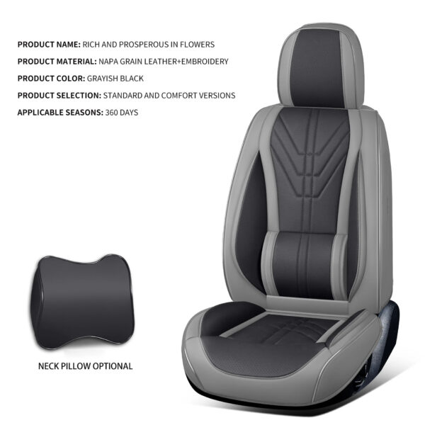 Luxury Premium Full Set 5 Seater Universal Full-Enclosed PU Leather Waterproof Cushion Car Seat Covers - Image 25