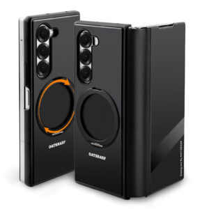 Luxury Premium Eary Magsafe Kickstand 360° Rotatable Leather Full Body Protective Case Cover  For Samsung Galaxy Z Fold 5