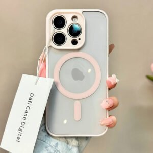 Luxury Premium Shockproof Clear Transparent Magnetic Back Cover Wireless Charging for iPhone Series