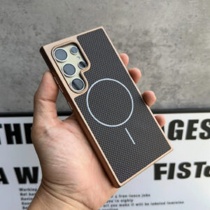 Luxury Carbon Fiber Magnetic Magsafe Wireless Charging Plating Cover Samsung Galaxy S24 Ultra/S25 Ultra