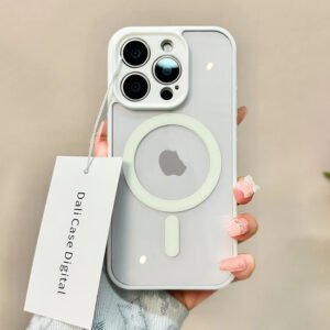 Luxury Premium Shockproof Clear Transparent Magnetic Back Cover Wireless Charging for iPhone Series
