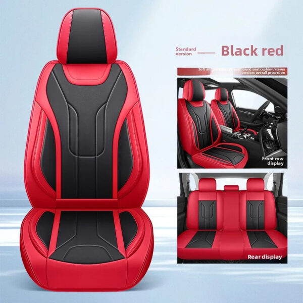 Luxury Premium Full Set 5 Seater Universal Full-Enclosed PU Leather Waterproof Cushion Car Seat Covers - Image 2