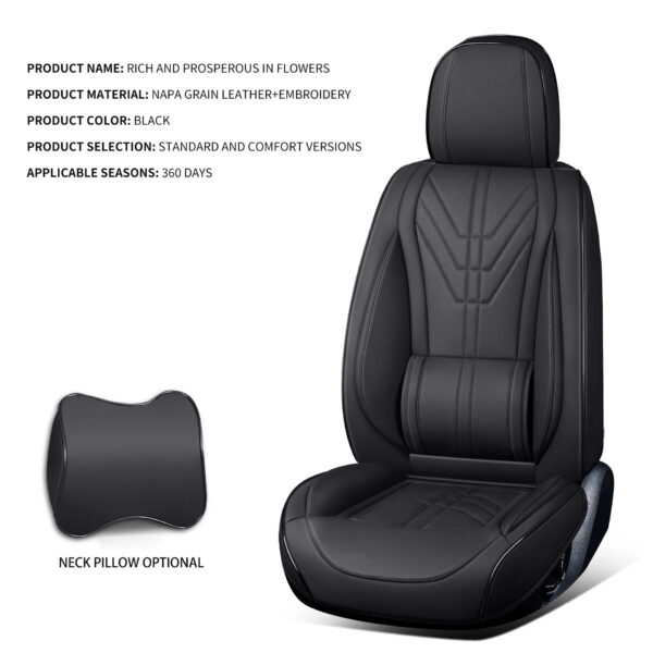 Luxury Premium Full Set 5 Seater Universal Full-Enclosed PU Leather Waterproof Cushion Car Seat Covers - Image 22