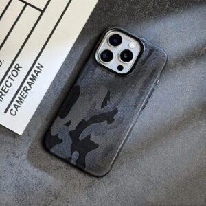 Luxury Premium Camouflage Leather Shockproof Armor Magsafe Wireless  Case For iPhone Series