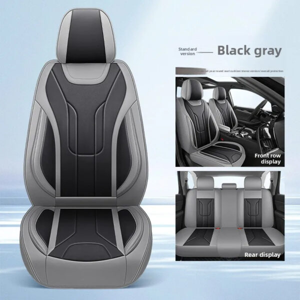 Luxury Premium Full Set 5 Seater Universal Full-Enclosed PU Leather Waterproof Cushion Car Seat Covers - Image 4