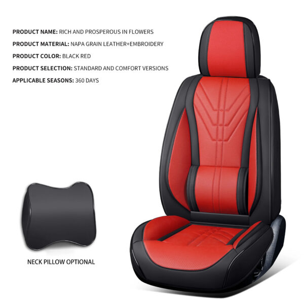 Luxury Premium Full Set 5 Seater Universal Full-Enclosed PU Leather Waterproof Cushion Car Seat Covers - Image 23