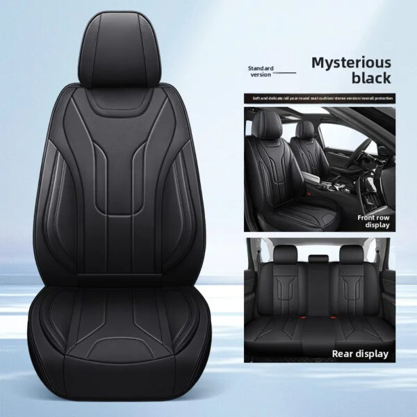 Luxury Premium Full Set 5 Seater Universal Full-Enclosed PU Leather Waterproof Cushion Car Seat Covers - Image 6