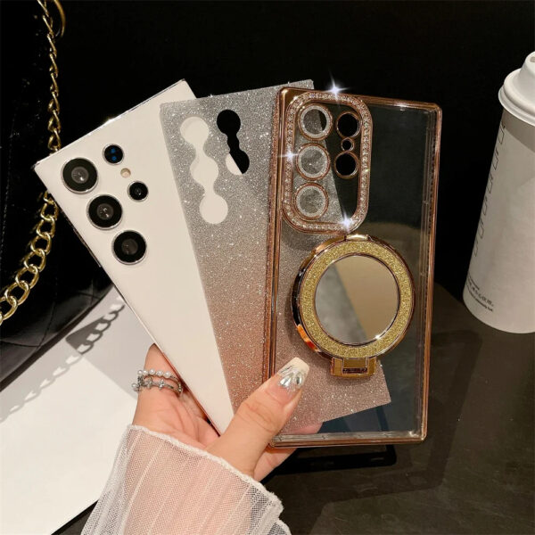 Luxury Premium Eletroplated Bracket Mirror Glitter Case Cover for Samsung Series - Image 14