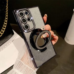 Luxury Premium Eletroplated Bracket Mirror Glitter Case Cover for Samsung Series