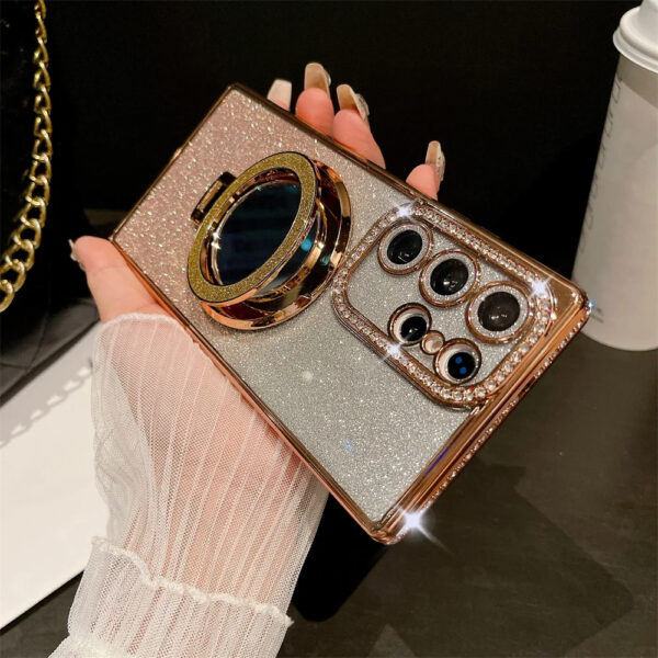 Luxury Premium Eletroplated Bracket Mirror Glitter Case Cover for Samsung Series - Image 15