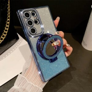 Luxury Premium Eletroplated Bracket Mirror Glitter Case Cover for Samsung Series