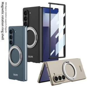 Luxury Thin Ultra Matte Hard PC Magnetic Rotation Ring Bracket Phone Case for Samsung Z Fold Series