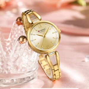 Luxury Premium Curren Top Brand High Quality Fashion Relojes Ladies Wristwatch - Gold