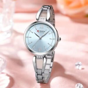 Luxury Premium Curren Top Brand High Quality Fashion Relojes Ladies Wristwatch - Silver