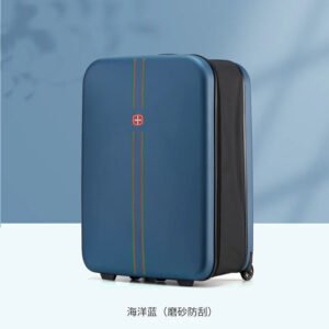 Luxury Premium New folding trolley 24 inch Lightweight Foldable Business Travel suitcase - Blue