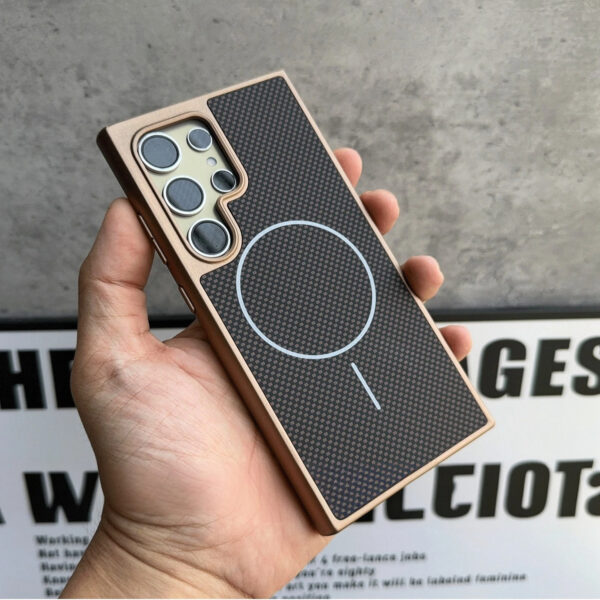 Luxury Carbon Fiber Magnetic Magsafe Wireless Charging Plating Cover Samsung Galaxy S24 Ultra/S25 Ultra - Image 18