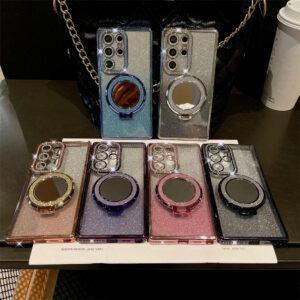 Luxury Premium Eletroplated Bracket Mirror Glitter Case Cover for Samsung Series