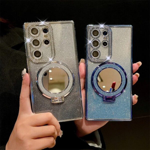 Luxury Premium Eletroplated Bracket Mirror Glitter Case Cover for Samsung Series - Image 10