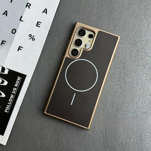 Luxury Carbon Fiber Magnetic Magsafe Wireless Charging Plating Cover Samsung Galaxy S24 Ultra/S25 Ultra - Image 23