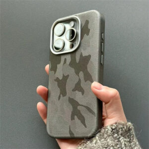 Luxury Premium Camouflage Leather Shockproof Armor Magsafe Wireless  Case For iPhone Series