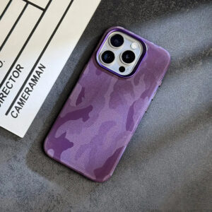 Luxury Premium Camouflage Leather Shockproof Armor Magsafe Wireless  Case For iPhone Series