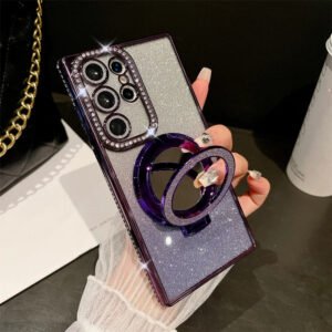 Luxury Premium Eletroplated Bracket Mirror Glitter Case Cover for Samsung Series