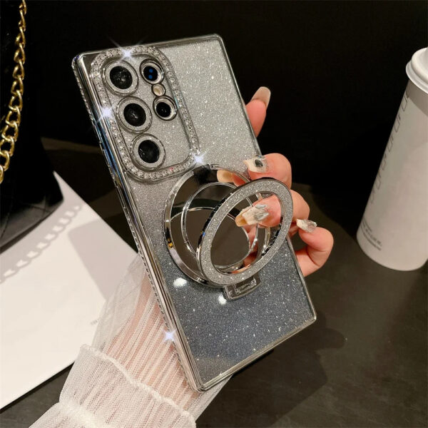 Luxury Premium Eletroplated Bracket Mirror Glitter Case Cover for Samsung Series - Image 25