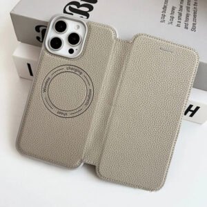 Luxury Premium Flip-top PU Leather Wallet Magsafe Wireless Case Cover For iPhone Series