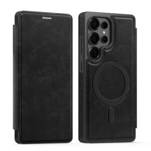 Luxury Premium Flip-top PU Leather Wallet Magsafe Wireless Case Cover For Samsung Galaxy S Series