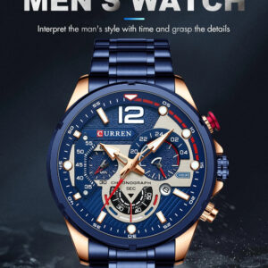 CURREN Stainless Steel Fashion Luxury Business Quartz Chronograph Men's Wristwatch