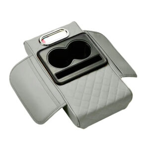 Universal Four-in-One Car Armrest Box Pad Multi-functional Storage Bag with Tissue Box Integration - Grey