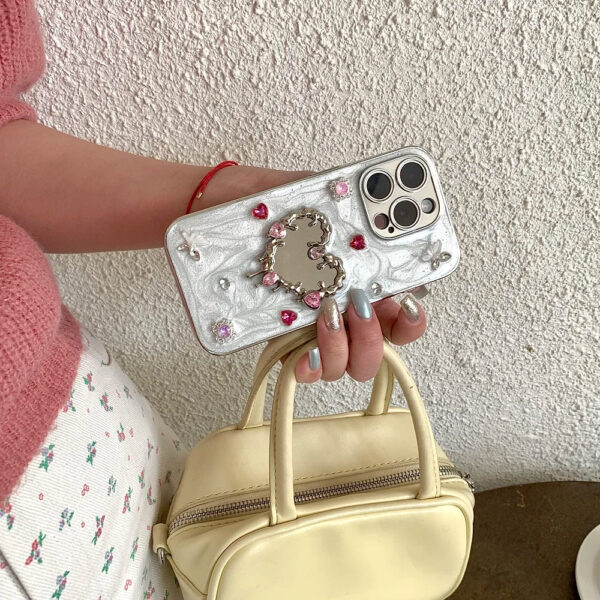 Luxury Premium Flash Diamond Mirror Bow TPU Phone Case for iPhone Series - Image 11