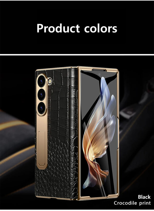 Luxury Premium  High-End Crocodile Pattern Hinge Anti-spy protection case Cover for Samsung Z Fold Series - Image 15
