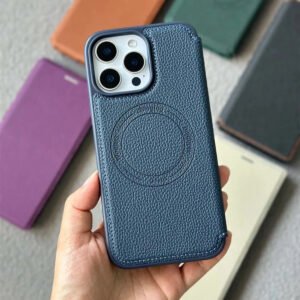 Luxury Premium Flip-top PU Leather Wallet Magsafe Wireless Case Cover For iPhone Series