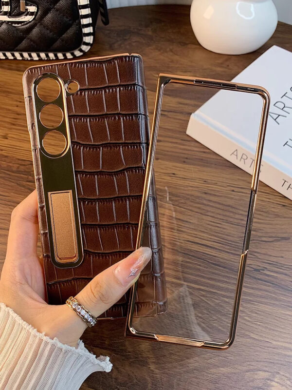 Luxury Premium  High-End Crocodile Pattern Hinge Anti-spy protection case Cover for Samsung Z Fold Series - Image 26
