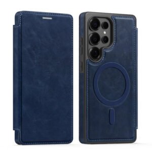 Luxury Premium Flip-top PU Leather Wallet Magsafe Wireless Case Cover For Samsung Galaxy S Series