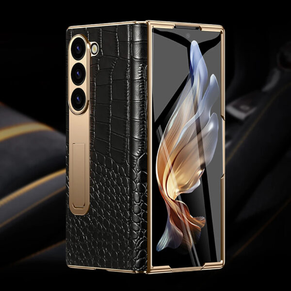 Luxury Premium  High-End Crocodile Pattern Hinge Anti-spy protection case Cover for Samsung Z Fold Series - Image 18