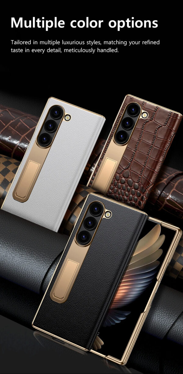 Luxury Premium  High-End Crocodile Pattern Hinge Anti-spy protection case Cover for Samsung Z Fold Series - Image 14