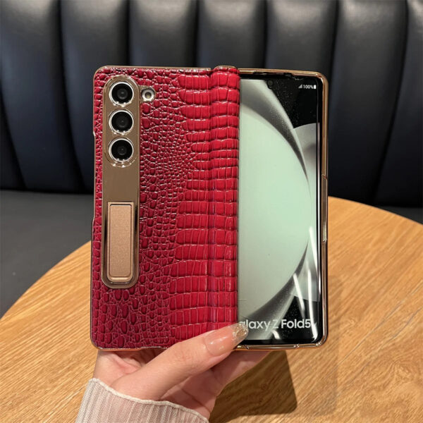 Luxury Premium  High-End Crocodile Pattern Hinge Anti-spy protection case Cover for Samsung Z Fold Series - Image 33