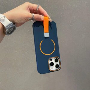 Luxury Premium Shockproof Magsafe Wireless Charge Silicone Strap Grip Matte Magnetic Case For iPhone for Series