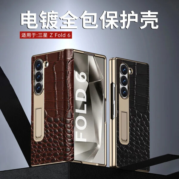 Luxury Premium  High-End Crocodile Pattern Hinge Anti-spy protection case Cover for Samsung Z Fold Series - Image 6
