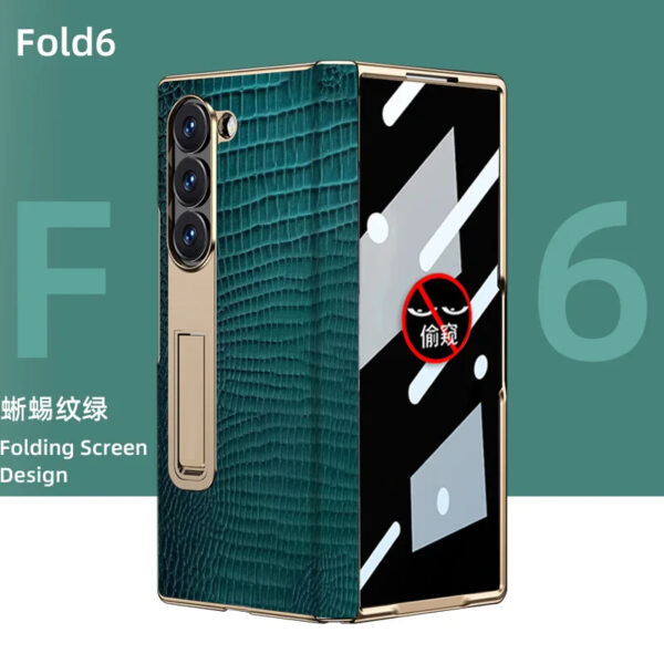 Luxury Premium  High-End Crocodile Pattern Hinge Anti-spy protection case Cover for Samsung Z Fold Series - Image 13