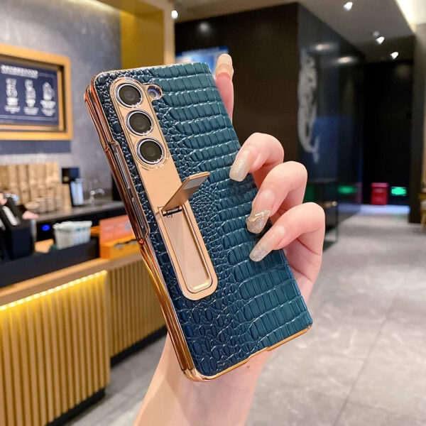Luxury Premium  High-End Crocodile Pattern Hinge Anti-spy protection case Cover for Samsung Z Fold Series - Image 23