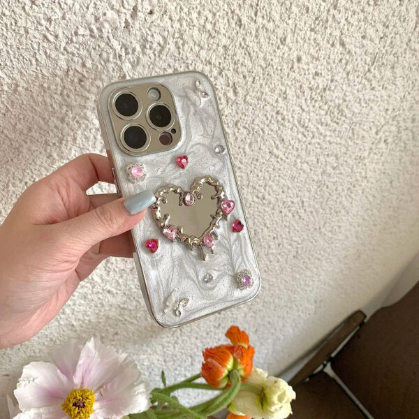 Luxury Premium Flash Diamond Mirror Bow TPU Phone Case for iPhone Series - Image 8
