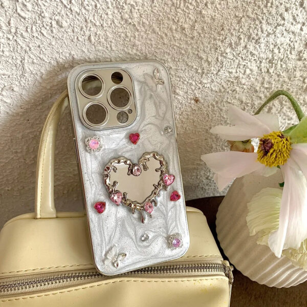 Luxury Premium Flash Diamond Mirror Bow TPU Phone Case for iPhone Series - Image 9