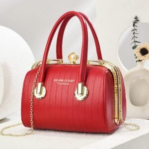 Luxury Premium Fashionable Versatile High-End Texture Chain Handbag Shoulder Crossbody Bag for Women - Red