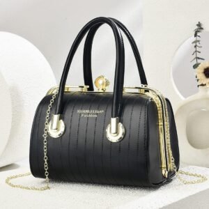 Luxury Premium Fashionable Versatile High-End Texture Chain Handbag Shoulder Crossbody Bag for Women - Black