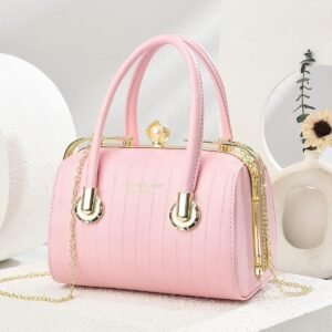 Luxury Premium Fashionable Versatile High-End Texture Chain Handbag Shoulder Crossbody Bag for Women - Pink