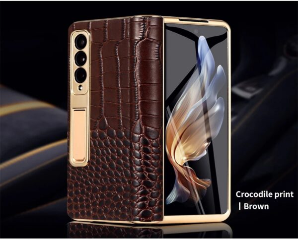 Luxury Premium  High-End Crocodile Pattern Hinge Anti-spy protection case Cover for Samsung Z Fold Series - Image 22